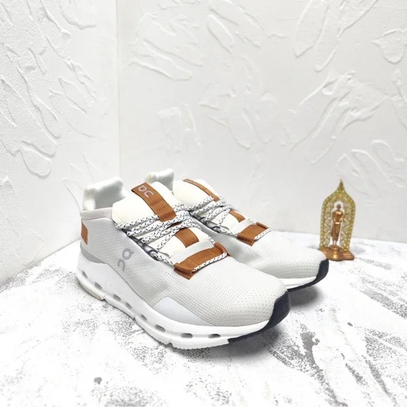 On Running White and Brown Sneakers - Picture 4 of 10